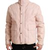 Men Dolce & Gabbana Men'S Jackets | Dolce & Gabbana Pink Nylon Men Turtle Neck Puffer Jacket