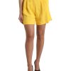 Women Dolce & Gabbana Women'S Shorts | Dolce & Gabbana Yellow Viscose High Waist Bermuda Shorts