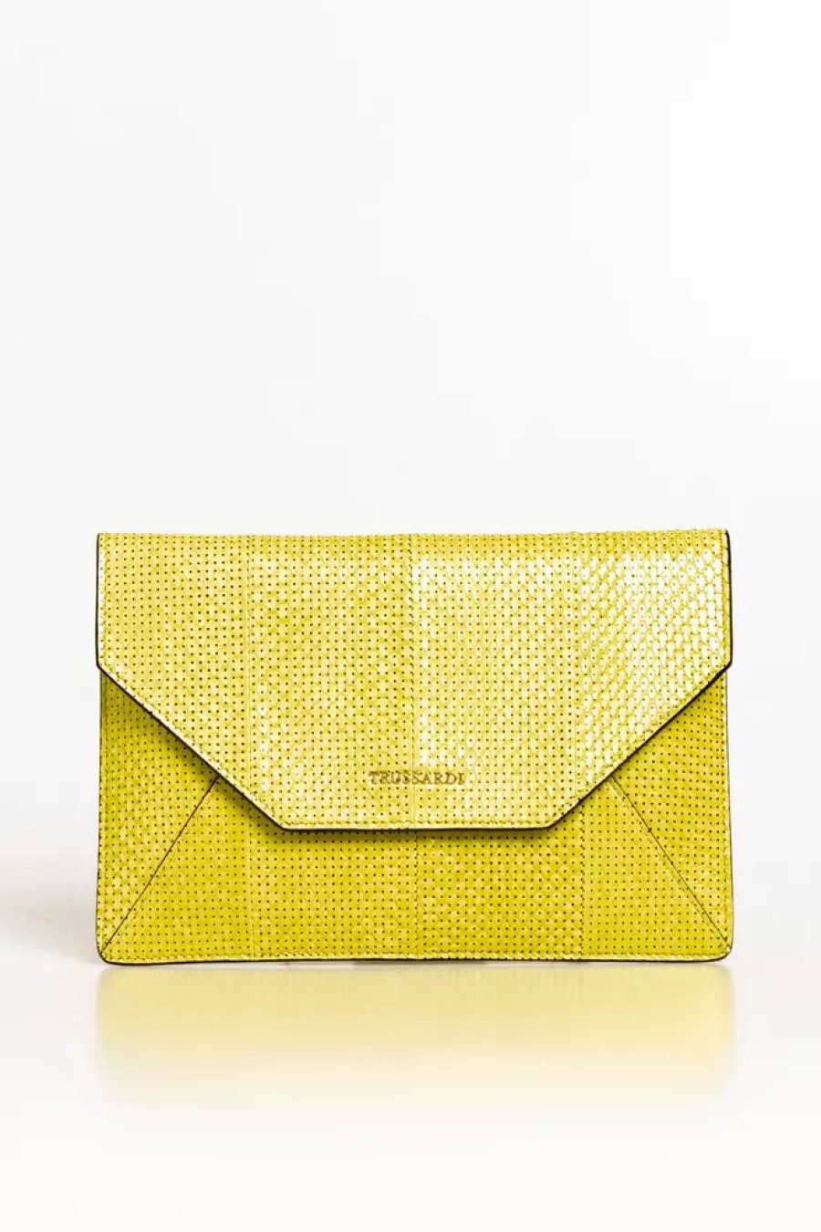 Women Trussardi Women'S Clutch Bags | Trussardi Classic Envelope Clutch In Exquisite Elaphe Leather