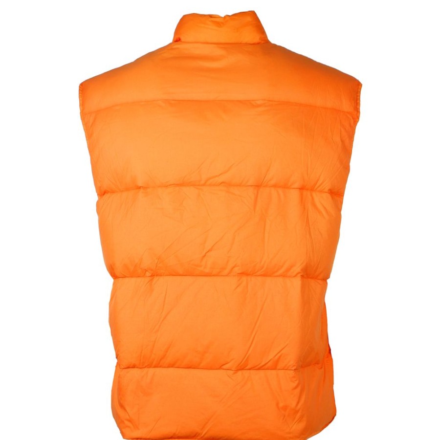 Men Centogrammi Men'S Vests | Centogrammi Elegant Duck Down Padded Nylon Vest In Orange