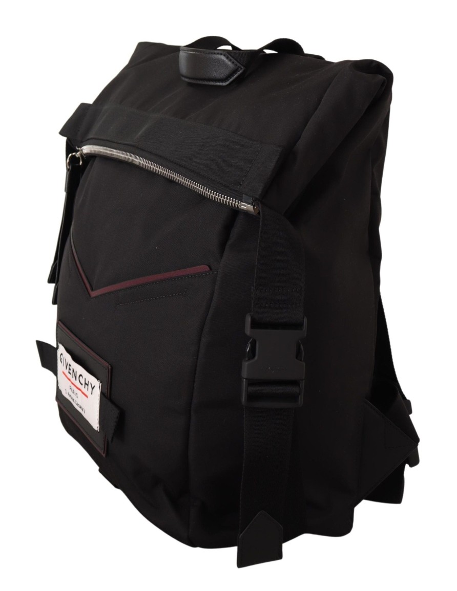 Men Givenchy Men Backpacks | Givenchy Black Fabric Downtown Top Zip Backpack