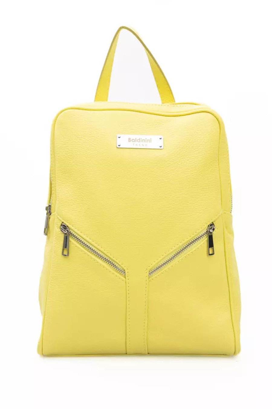 Women Baldinini Trend Women Backpacks | Baldinini Trend Yellow Cowhide Backpack - Genuine Authentic Brand Llc