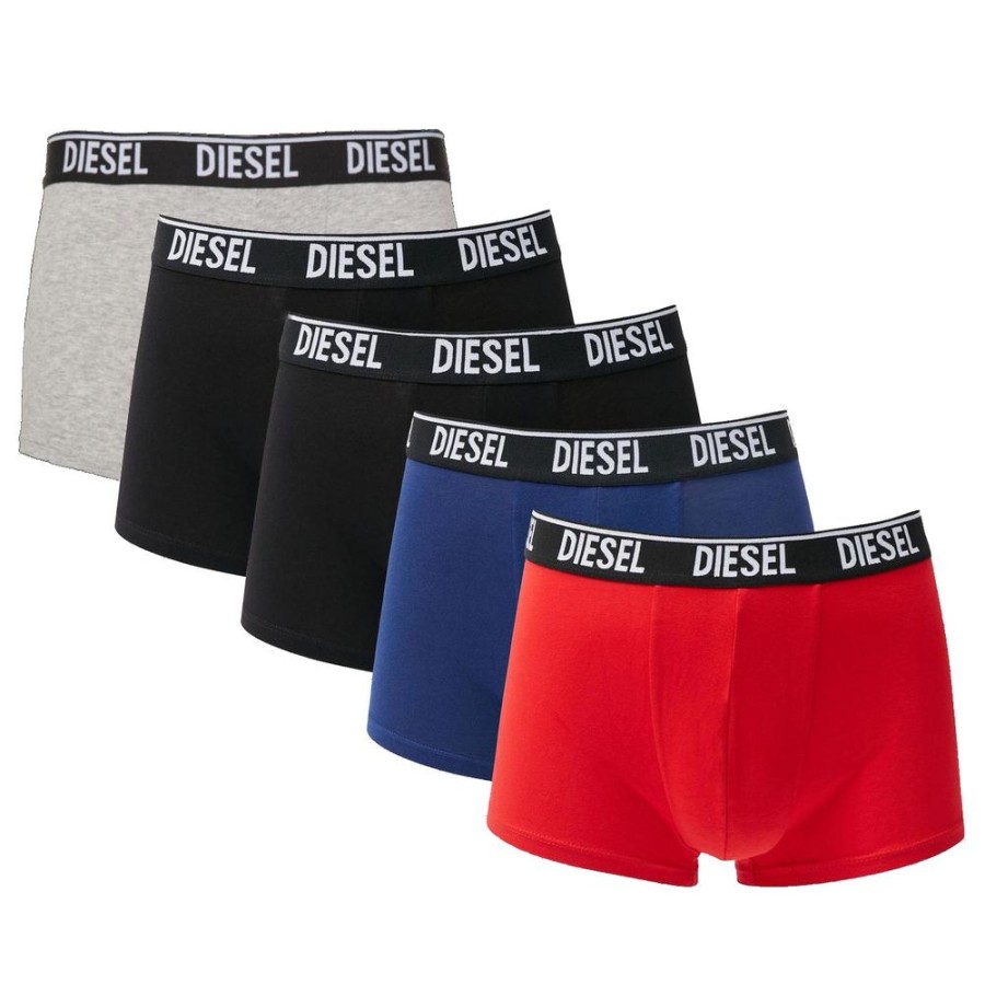 Men Diesel Men'S Underwear | Diesel Essential Stretch Cotton Men'S Boxer Multipack