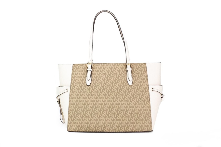 Women Michael Kors Women'S Tote Bags | Michael Kors Gilly Large Travel Miami Print Signature Pvc Tote Handbag