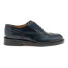 Men Saxone of Scotland Men'S Formal | Saxone Of Scotland Blue Spazzolato Leather Mens Laced Full Brogue Shoe