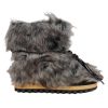 Women Dolce & Gabbana Women'S Boots | Dolce & Gabbana Chic Gray Eco Fur Ankle Boots