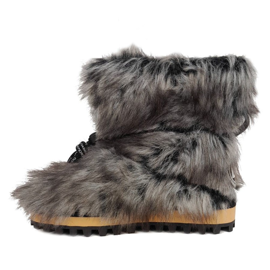 Women Dolce & Gabbana Women'S Boots | Dolce & Gabbana Chic Gray Eco Fur Ankle Boots