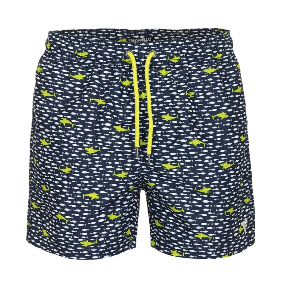 Men Fred Mello Men'S Swimwear | Fred Mello Chic Embroidered Logo Swim Shorts