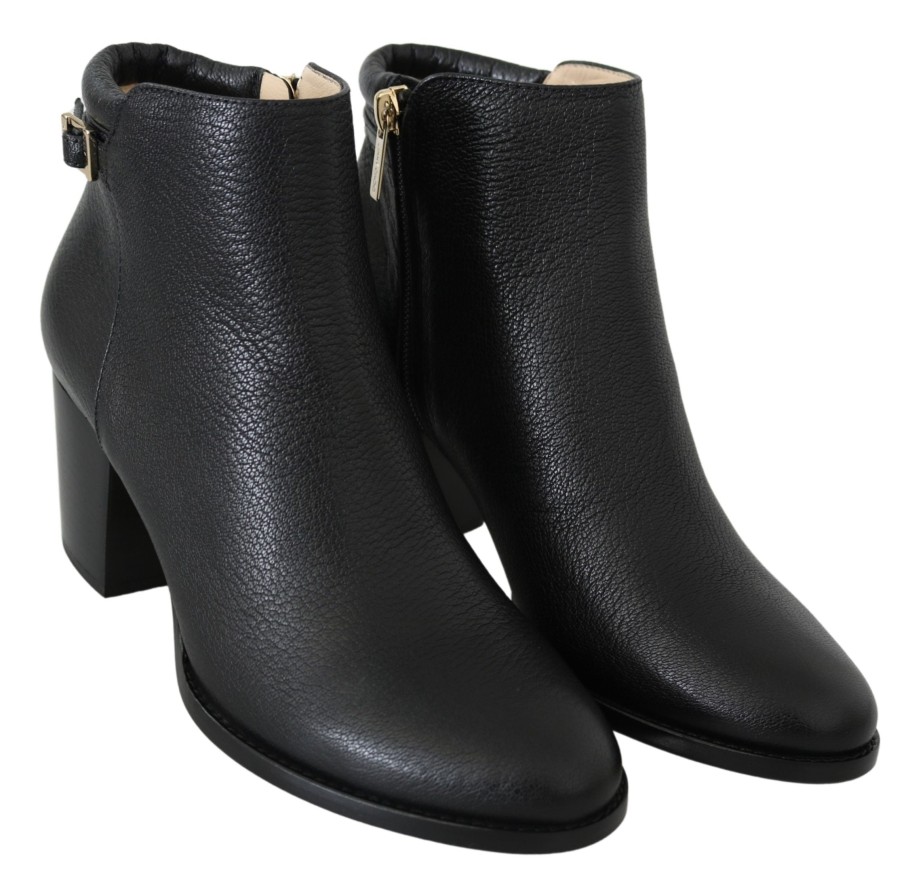 Women Jimmy Choo Women'S Boots | Jimmy Choo Black Leather Method 65 Boots