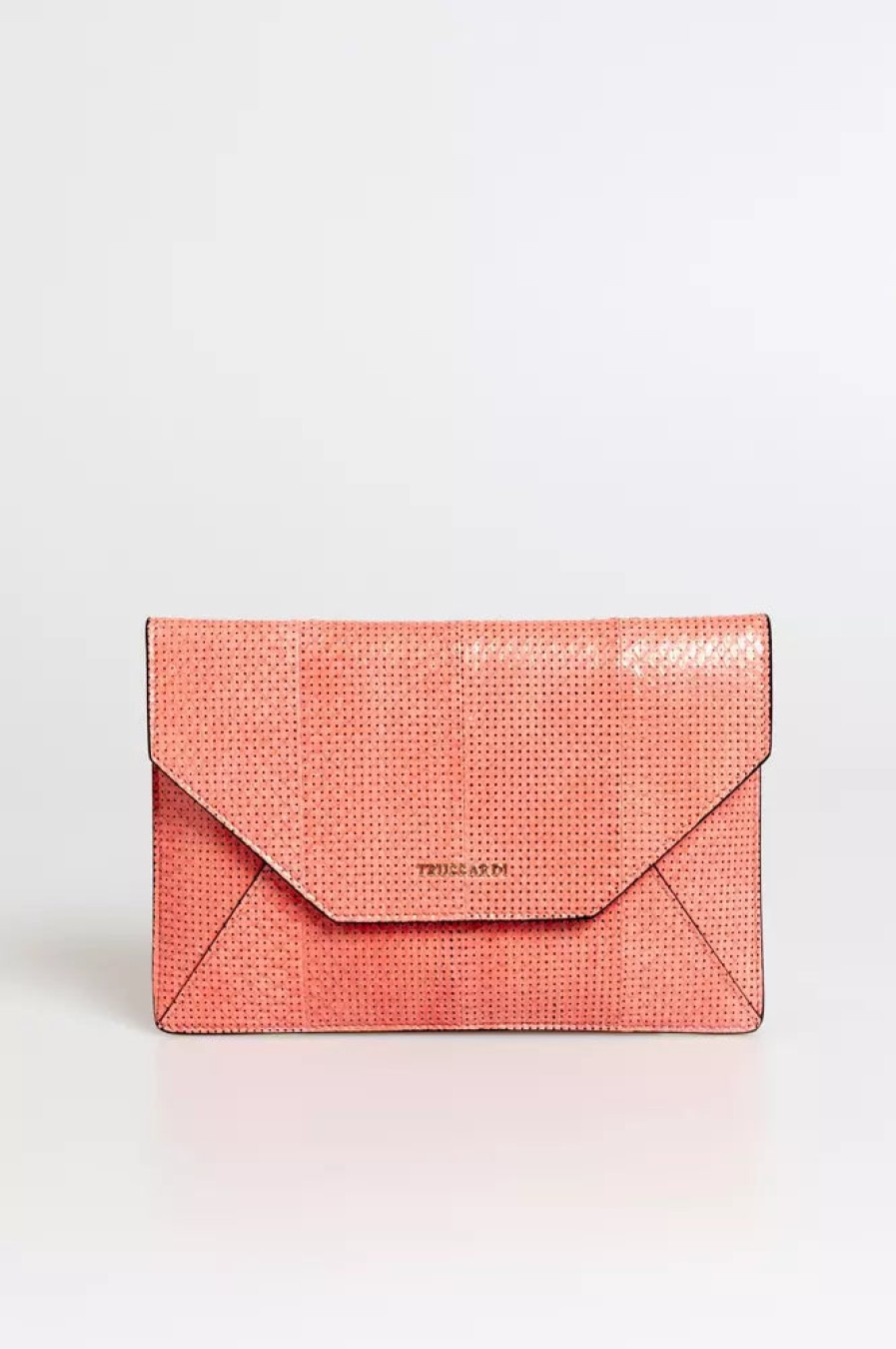 Women Trussardi Women'S Clutch Bags | Trussardi Elegant Envelope Clutch In Elaphe With Chic Detailing