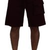 Men Dolce & Gabbana Men'S Shorts | Dolce & Gabbana Maroon Bermuda Cargo Men Shorts