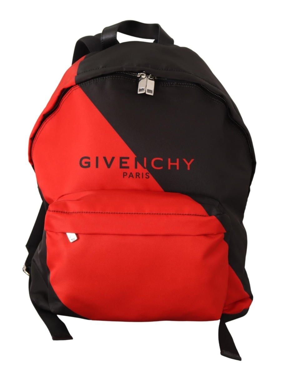 Men Givenchy Men Backpacks | Givenchy Red & Black Nylon Urban Backpack