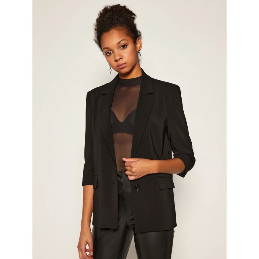 Women Patrizia Pepe Women'S Suits & Blazers | Patrizia Pepe Black Polyester Suits & Blazer