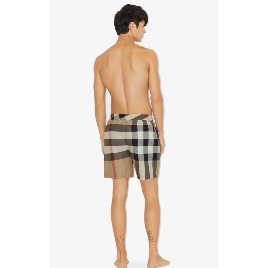 Men Burberry Men'S Swimwear | Burberry Elegant Tartan Swim Trunks