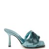 Women Bottega Veneta Women'S Sandals | Bottega Veneta Light Blue Metal Mule 'Lido' Sandal