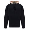 Men Burberry Men'S Sweatsuit | Burberry Black Cotton Samuel Hoodie Sweatshirt