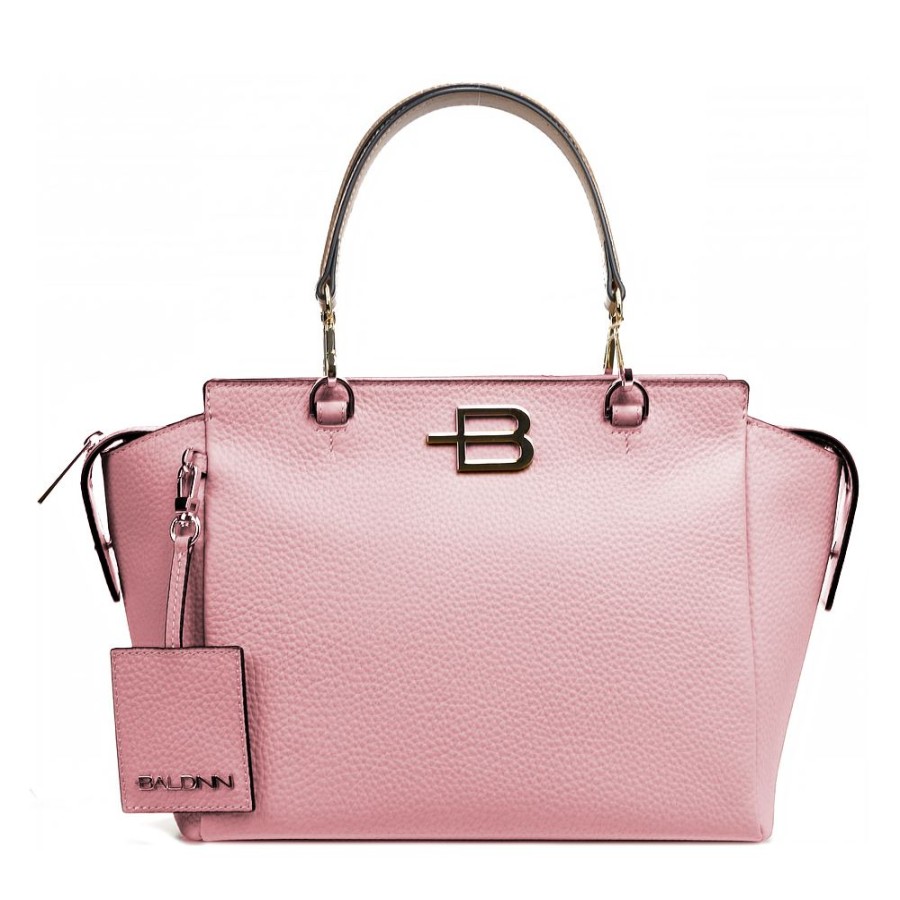 Women Baldinini Trend Women'S Handbags | Baldinini Trend Elegant Pink Textured Calfskin Handbag