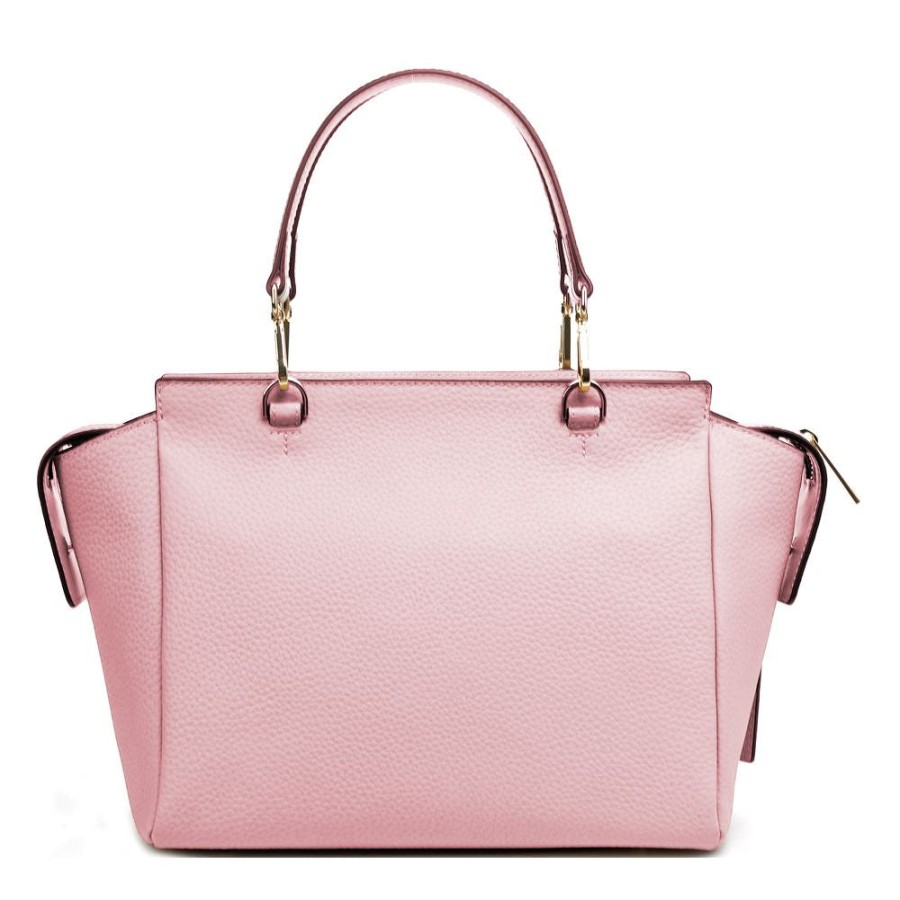 Women Baldinini Trend Women'S Handbags | Baldinini Trend Elegant Pink Textured Calfskin Handbag