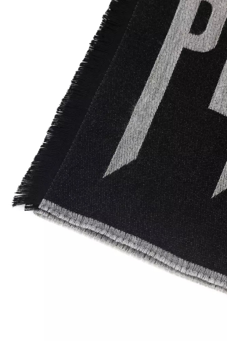 Men Philipp Plein Men'S Scarves | Philipp Plein Chic Fringed Logo Scarf In Sophisticated Gray