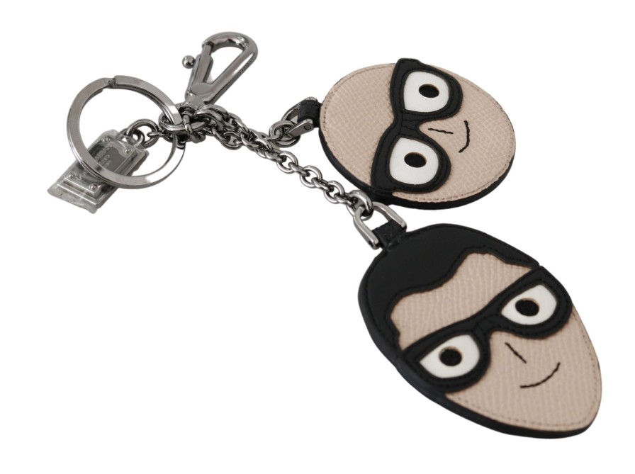 Women Dolce & Gabbana Women'S Keychains | Dolce & Gabbana Leather Dominico Stefano #Dgfamily Logo Keychain