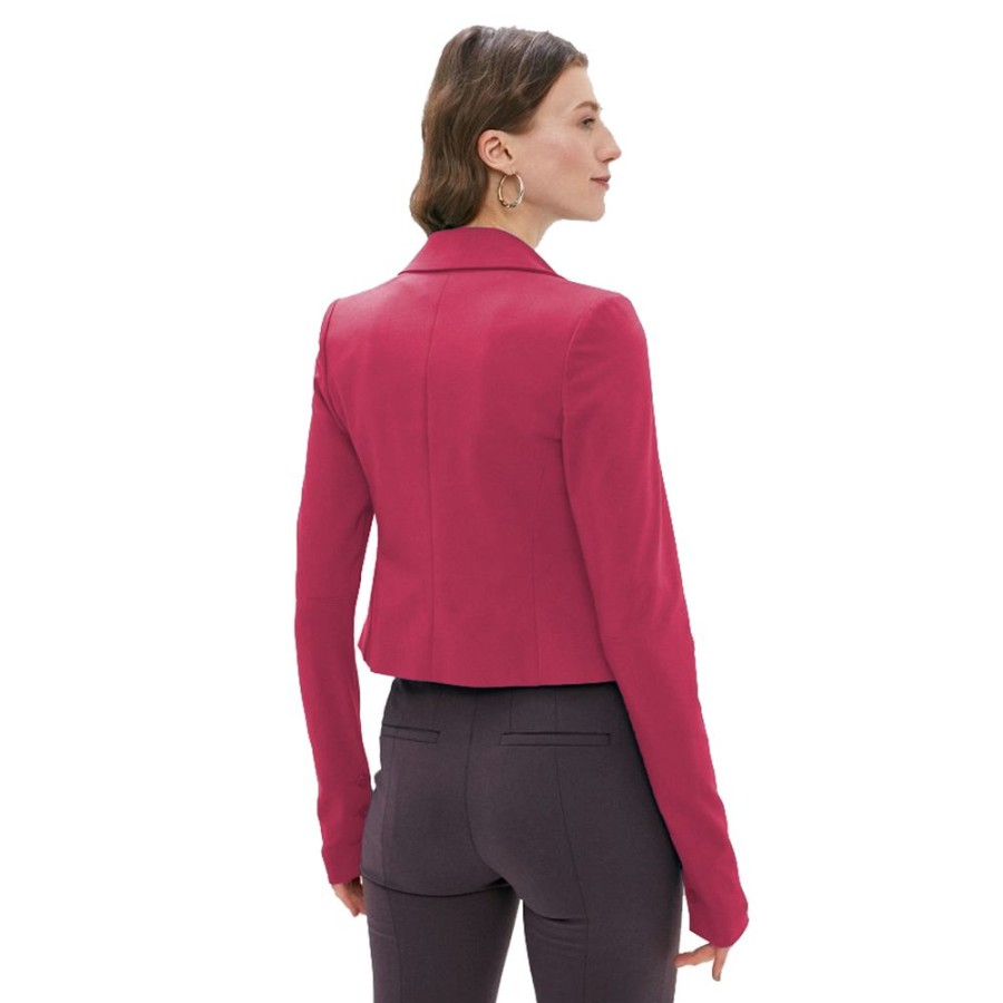 Women Patrizia Pepe Women'S Suits & Blazers | Patrizia Pepe Fuchsia Cotton Suits & Blazer