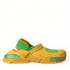 Men Dolce & Gabbana Men'S Slide Sandals | Dolce & Gabbana Yellow Green Rubber Clogs Men Slippers Men Shoes