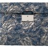 Men Dolce & Gabbana Men'S Messenger Bags | Dolce & Gabbana Blue Silver Jacquard Leather Document Briefcase Bag