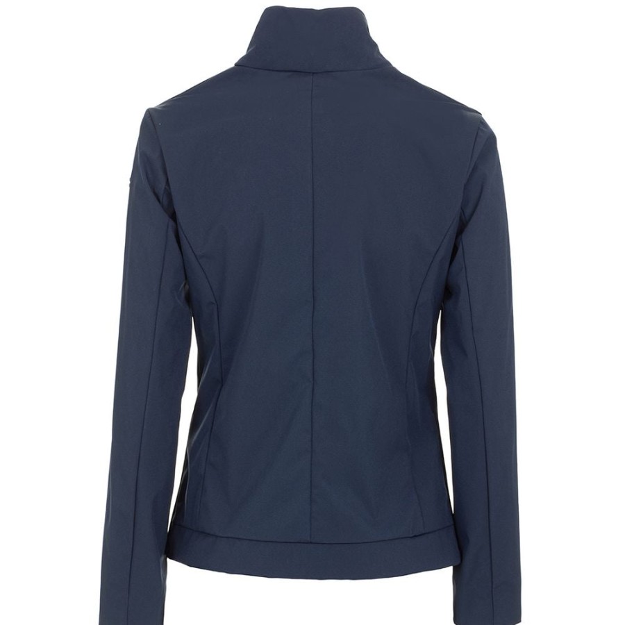 Women Fred Mello Women'S Jackets & Coats | Fred Mello Elegant Solid Blue Technical Fabric Jacket