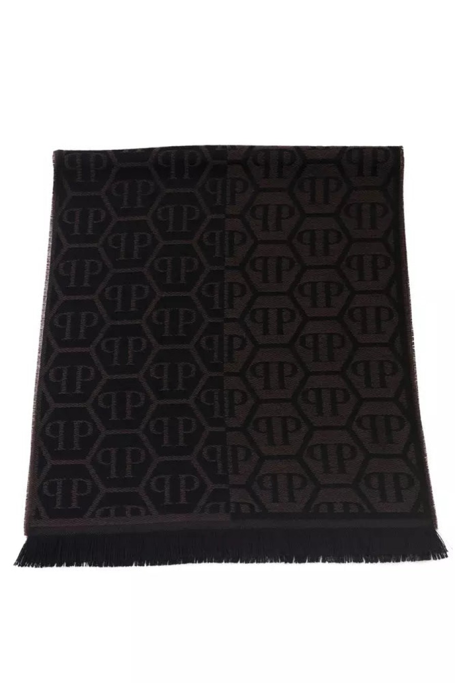 Men Philipp Plein Men'S Scarves | Philipp Plein Elegant Fringed Monogram Scarf