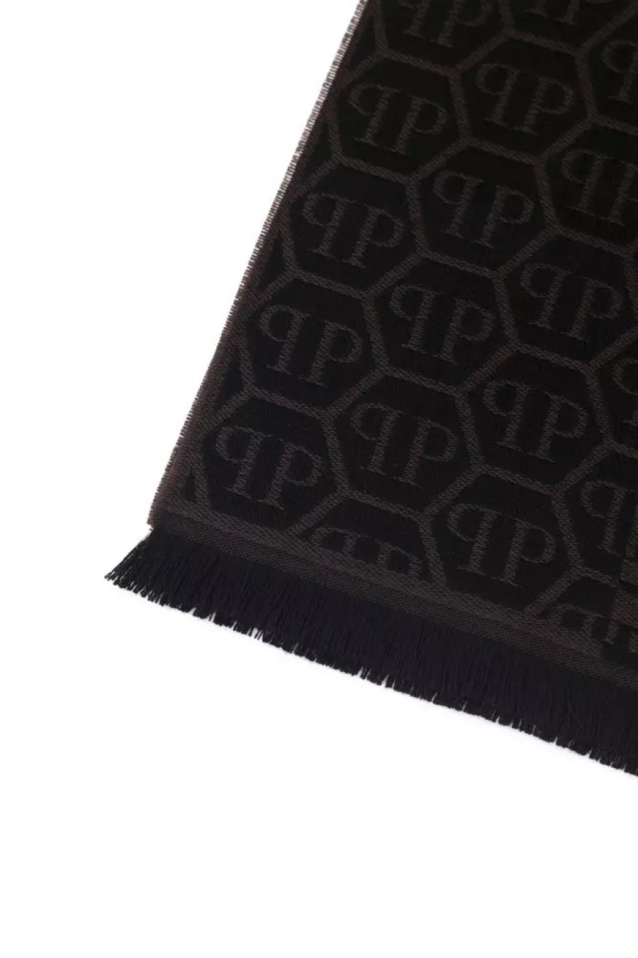 Men Philipp Plein Men'S Scarves | Philipp Plein Elegant Fringed Monogram Scarf