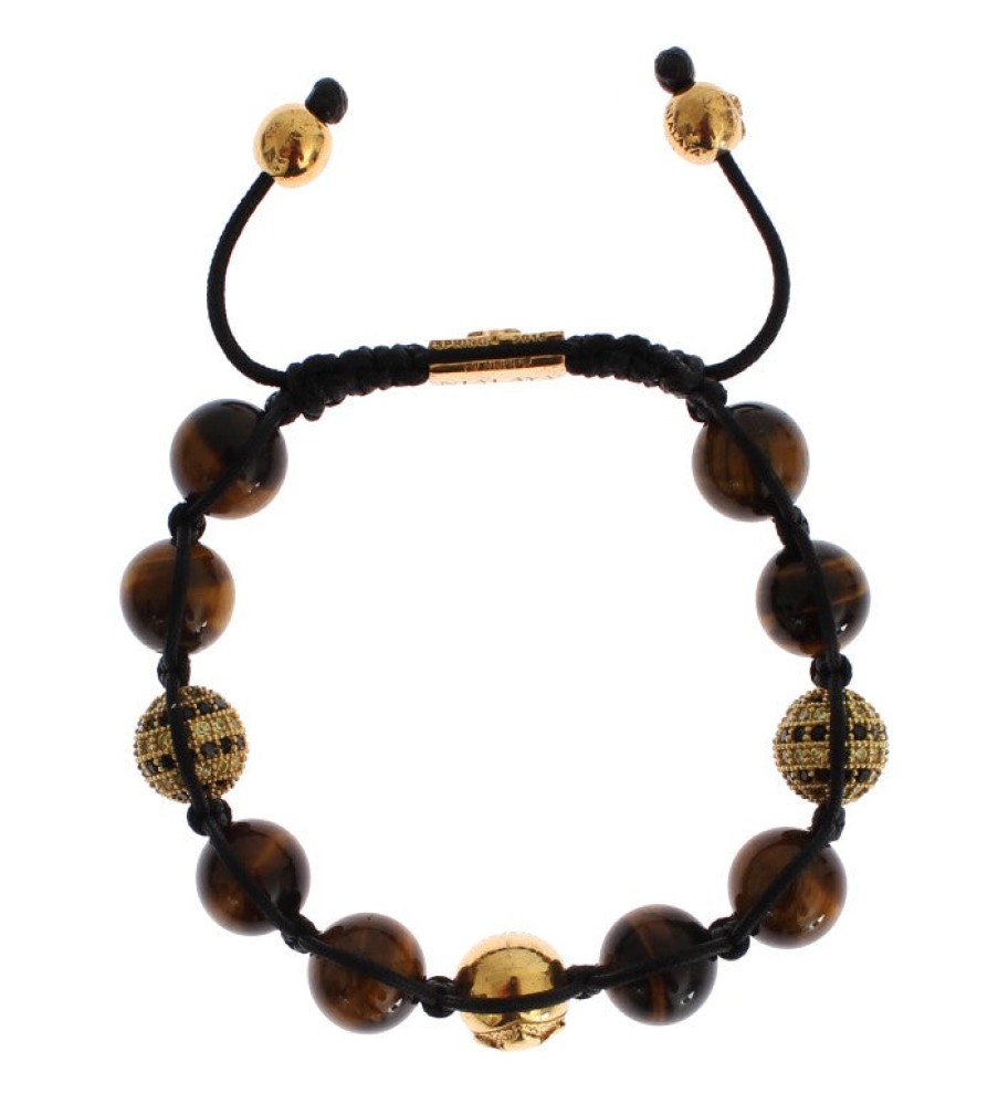 Women Nialaya Women'S Bracelets | Nialaya Cz Brown Tigers Eye 925 Silver Bracelet