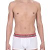 Men Bikkembergs Men'S Underwear | Bikkembergs Elegant White Cotton Trunks Duo Pack