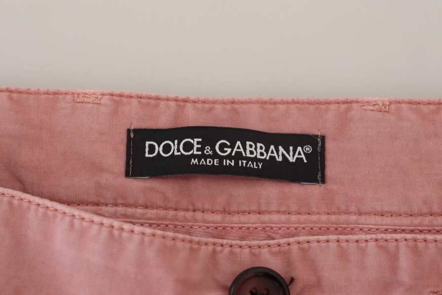 Men Dolce & Gabbana Men'S Shorts | Dolce & Gabbana Pink Chinos Cotton Casual Mens Shorts