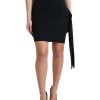 Women Dolce & Gabbana Women'S Skirts | Dolce & Gabbana Black Viscose High Waist Fitted Mini Skirt