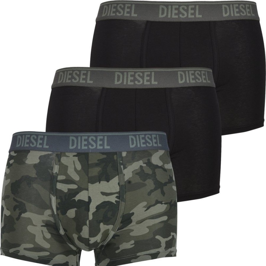 Men Diesel Men'S Underwear | Diesel Triple Pack Cotton Stretch Boxer Briefs