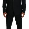 Men Dolce & Gabbana Men'S Suits | Dolce & Gabbana Black Single Breasted 2 Piece Martini Suit