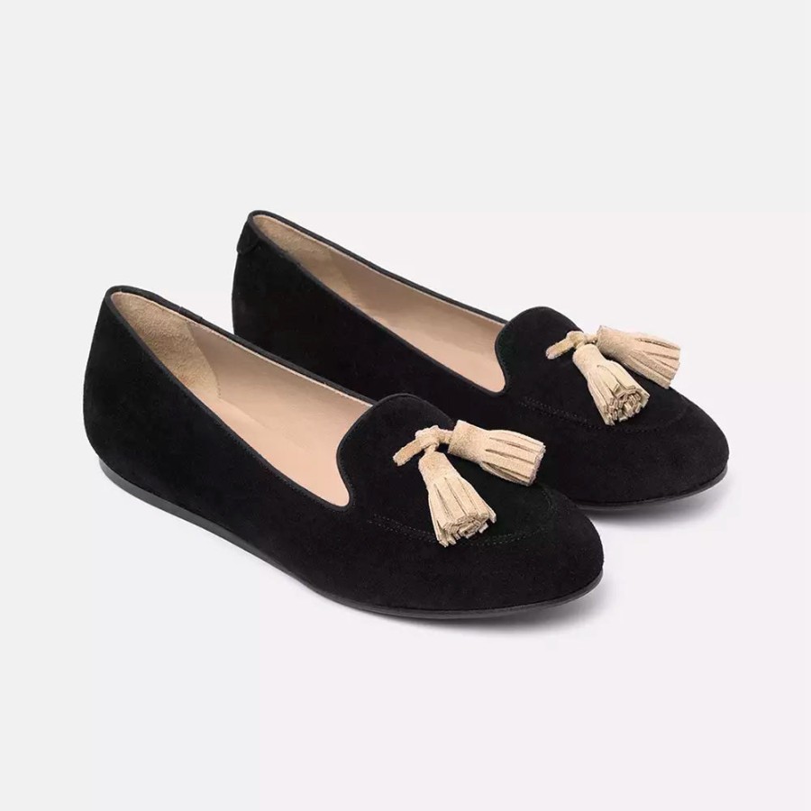 Women Charles Philip Women'S Flat Shoes | Charles Philip Elegant Tasseled Suede Moccasins