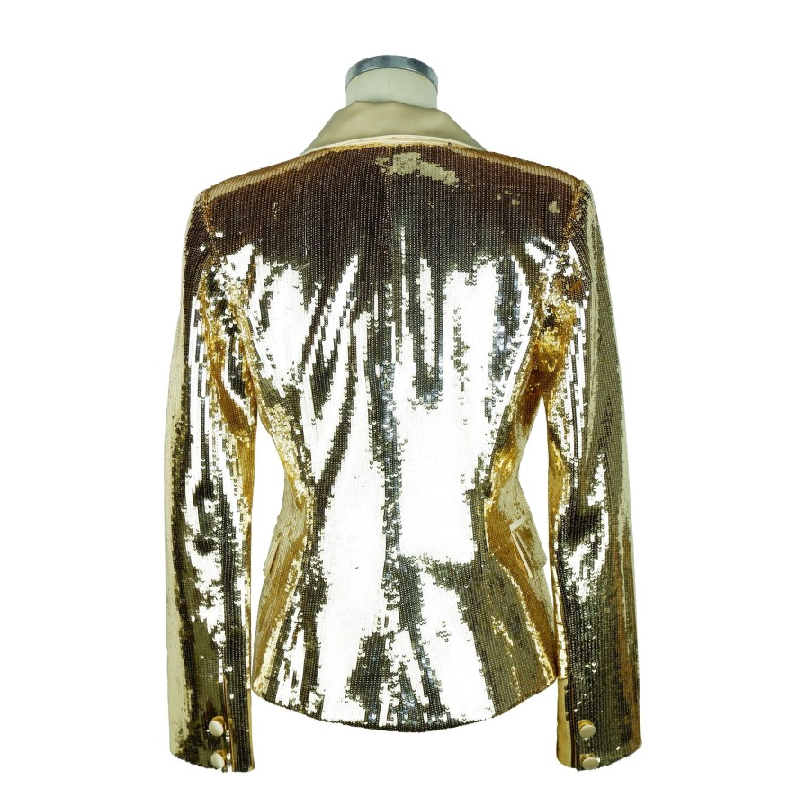 Women Elisabetta Franchi Women'S Suits & Blazers | Elisabetta Franchi Sequin-Embellished Double-Breasted Jacket