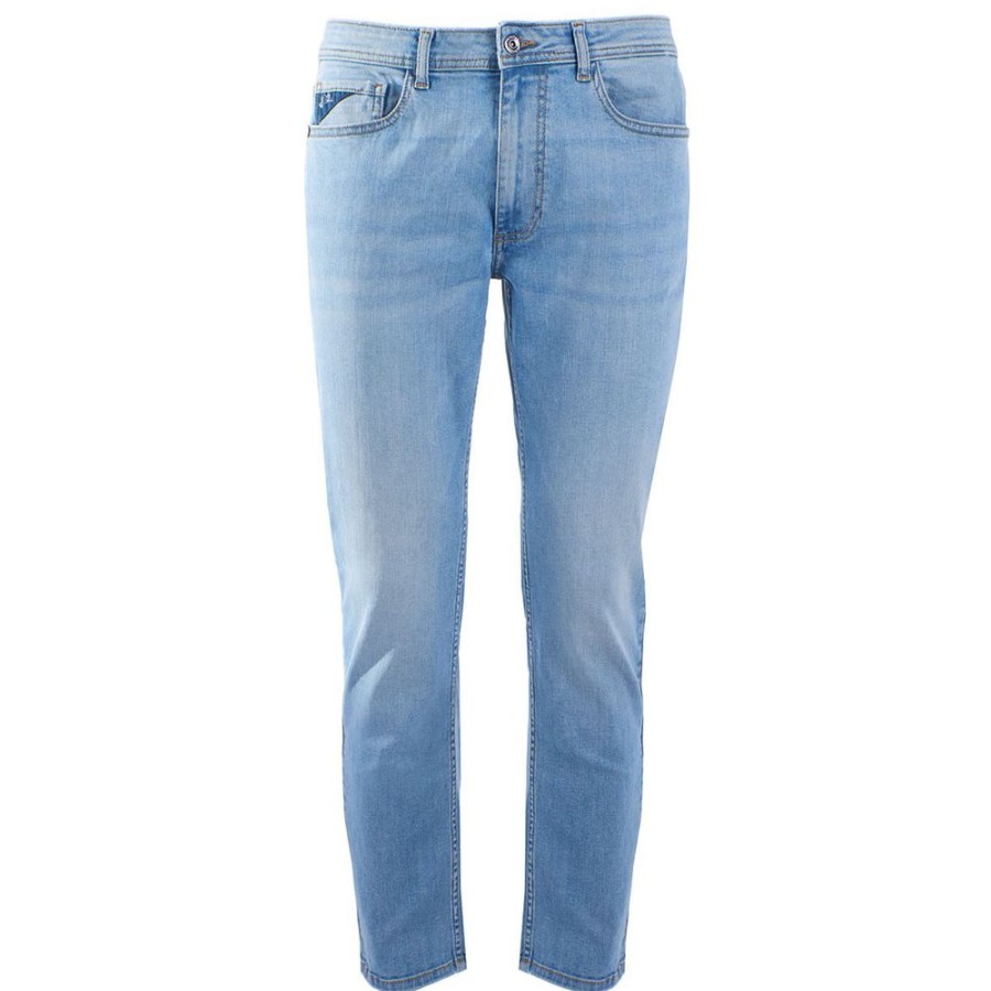 Men Yes Zee Men'S Jeans & Pants | Yes Zee Chic Light Blue Comfort Denim Jeans