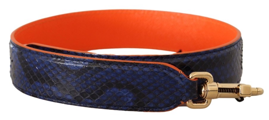 Women Dolce & Gabbana Women'S Others Accessories | Dolce & Gabbana Blue Orange Python Leather Accessory Shoulder Strap