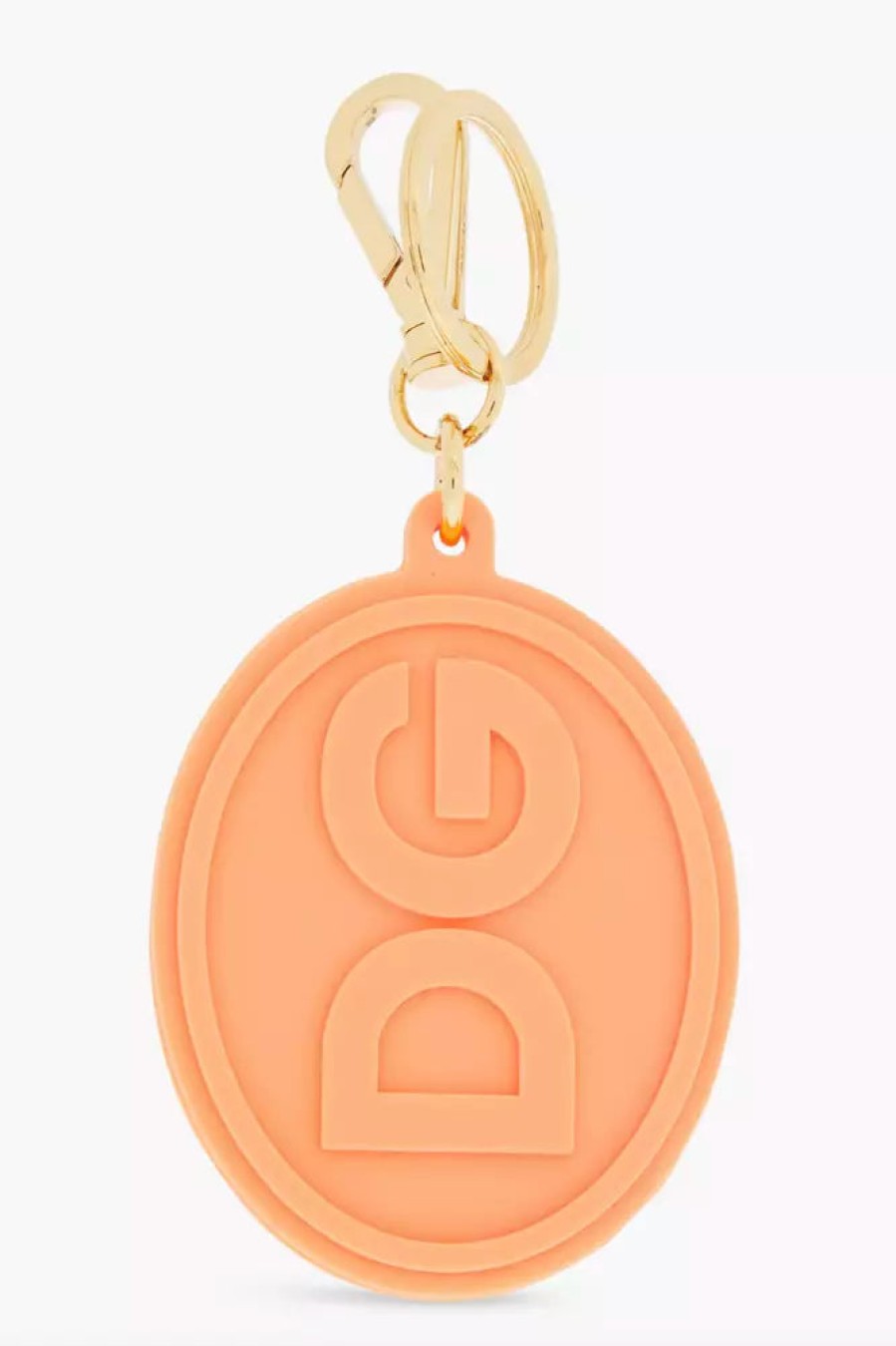 Men Dolce & Gabbana Men'S Keychains | Dolce & Gabbana Chic Orange Logo Keychain With Gold Steel Hardware