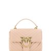 Women PINKO Women'S Handbags | Pinko Pink Calf Leather Love Lady Mini Handbag