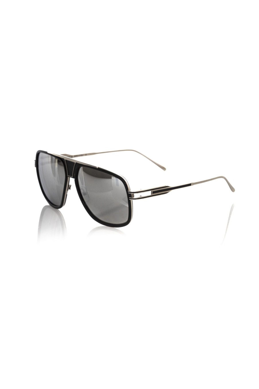 Men Frankie Morello | Frankie Morello Sleek Metallic Fibre Shield Sunglasses