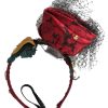 Women Dolce & Gabbana Women'S Headbands | Dolce & Gabbana Red With Multicolor Rose Silk Crystal Netted Logo Diad