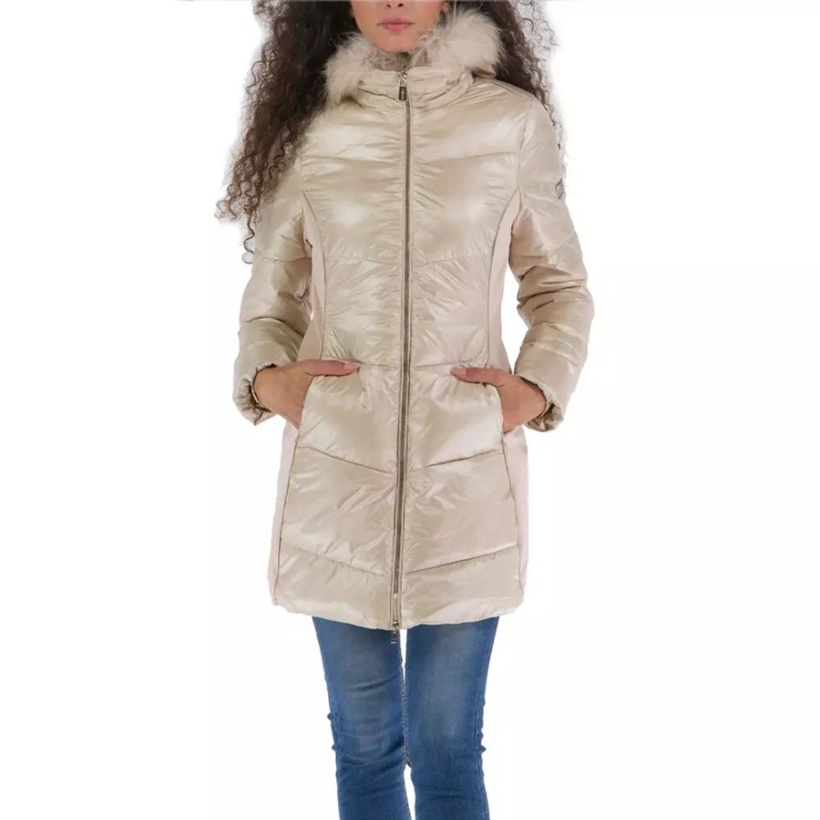 Women Yes Zee Women'S Jackets & Coats | Yes Zee Beige Polyamide Jacket & Coat