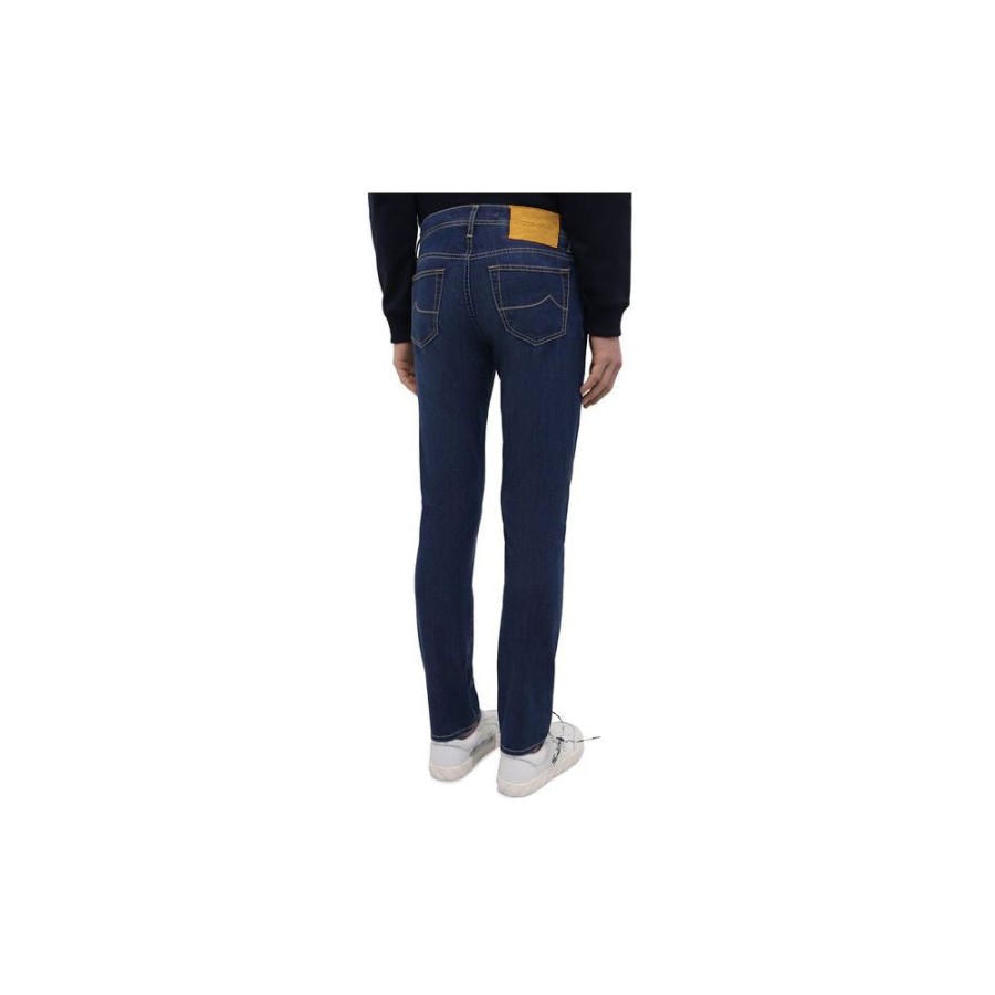 Men Jacob Cohen Men'S Jeans & Pants | Jacob Cohen Blue Cotton Jeans & Pants