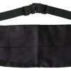 Men Dolce & Gabbana Men'S Cummerband | Dolce & Gabbana Black Men Wide Waist Silk Belt Cummerbund