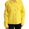 Women Dolce & Gabbana Women'S Jackets & Coats | Dolce & Gabbana Yellow Cotton Denim Jeans Coat Jacket