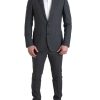 Men Dolce & Gabbana Men'S Suits | Dolce & Gabbana Gray 2 Piece Single Breasted Martini Suit