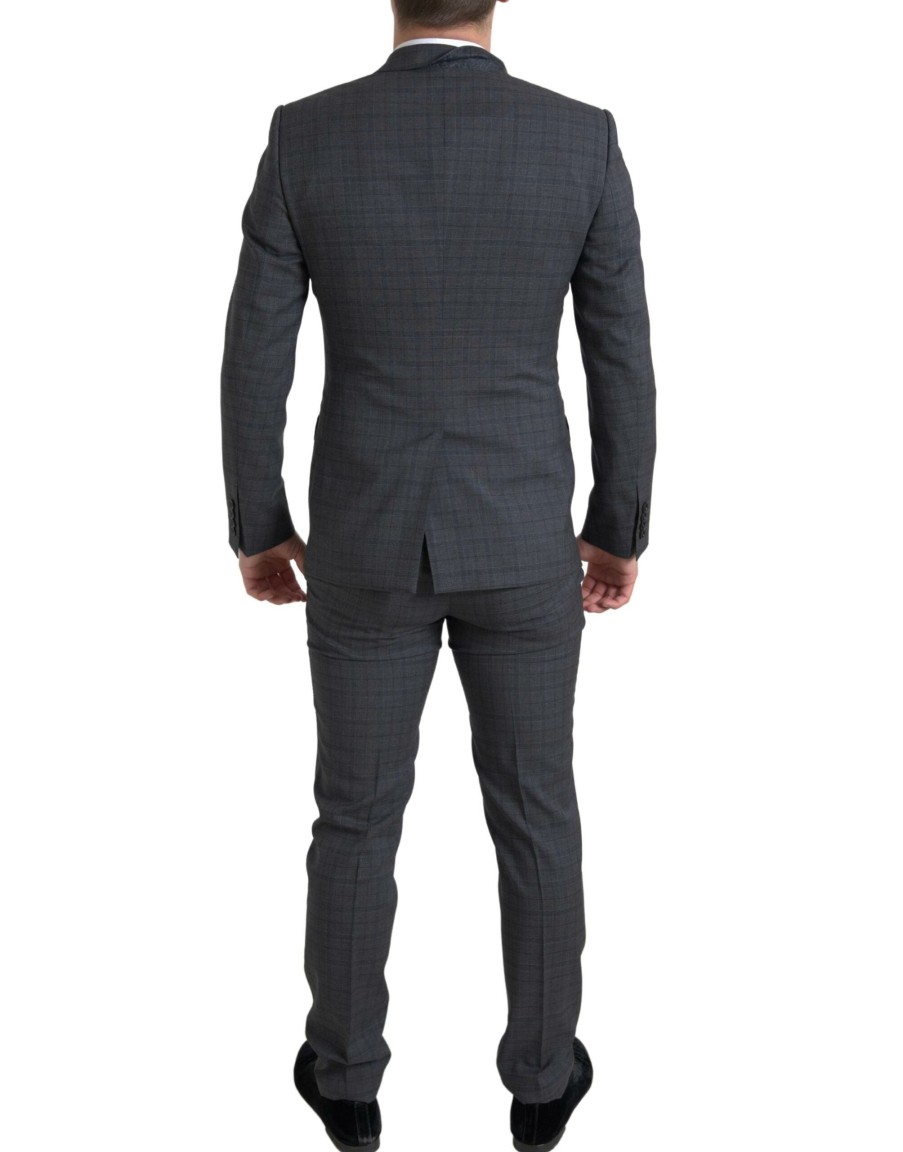 Men Dolce & Gabbana Men'S Suits | Dolce & Gabbana Gray 2 Piece Single Breasted Martini Suit